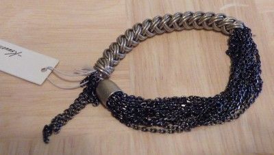 Kenneth Cole Gold/Gun Metal Chain Stretch Bracelet  