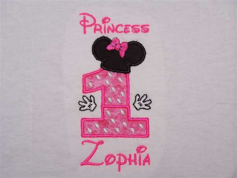 Personalized MINNIE MOUSE 1st Birthday Shirt Hot Pink  