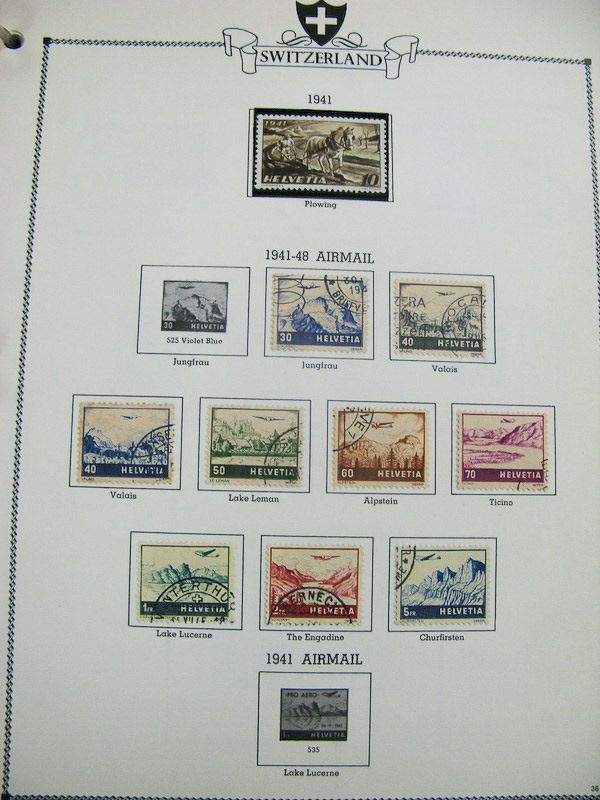 Switzerland Stamps Mint And Used Collection In Minkus Album  