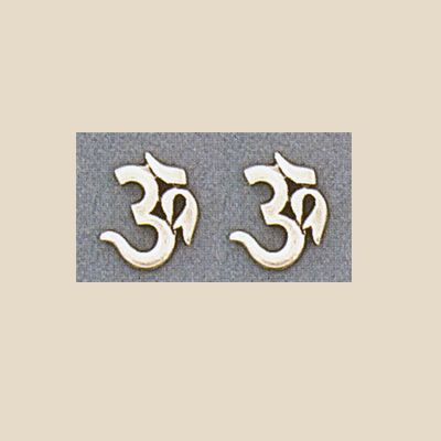 Sterling Silver Om Ohm Aum Post Studs Earrings  