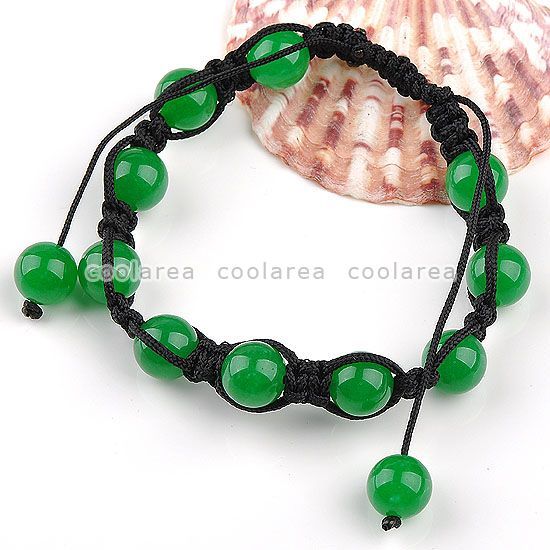 1x Jade Disco Ball Beads Macrame Bracelet Adjust 12 6/colors Hip Hop 