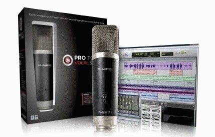 Pro tools M Powered Essentials Vocal Studio wired usb Microphone stand 