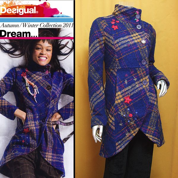 Desigual 2011 Fall 06E2948 Medania Coat EU42/US12  