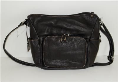 NWOT GIANI BERNINI LARGE SUPER SOFT DARK BROWN LEATHER CROSSBODY BAG 