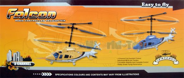 New 3 CH Falcon Police Helicopter Remote Control RC RTF  