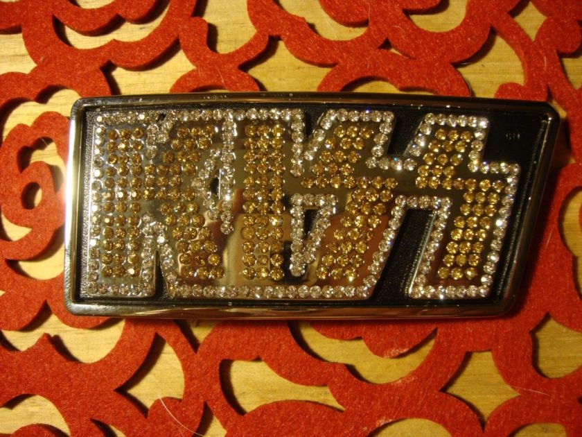 GENE SIMMONS ACE FREHLEY KISS THE BAND CHROME BELT BUCKLE GLITZ 