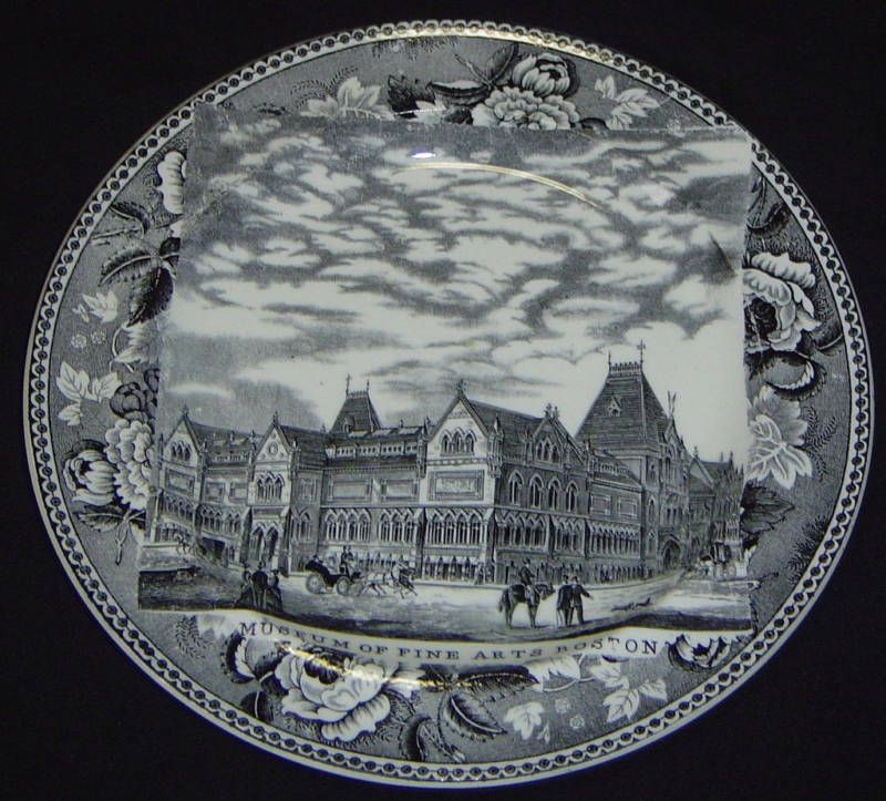   Wedgwood Black Transfer Transferware Souvenir Plate Boston Art Museum