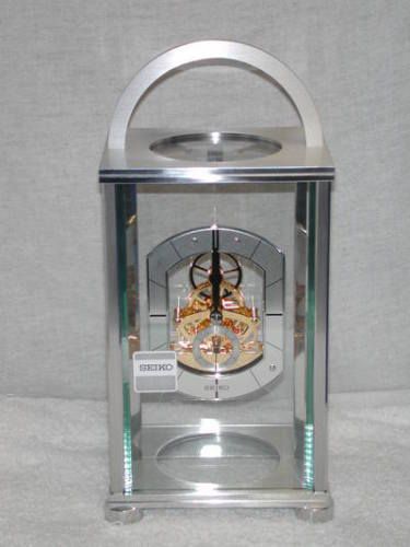 SEIKO Silver Contemporary Skeleton MANTEL CLock  