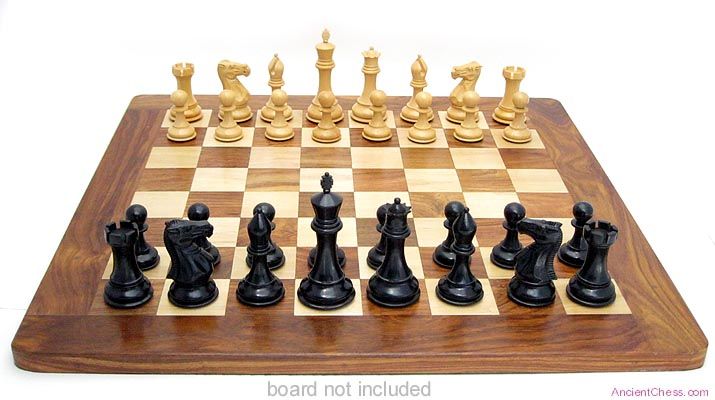 BOLD STALLION CHESS SET, FINE WOODEN PIECES, K=4.2   REFINED STAUNTON 