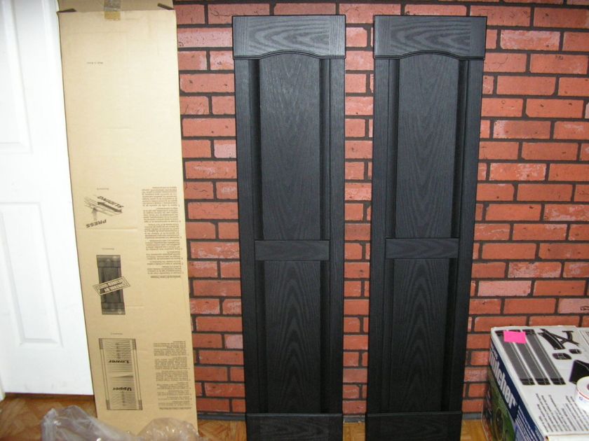 14 X 59 INCH BLACK PANEL VINYL SHUTTERS BRAND NEW   