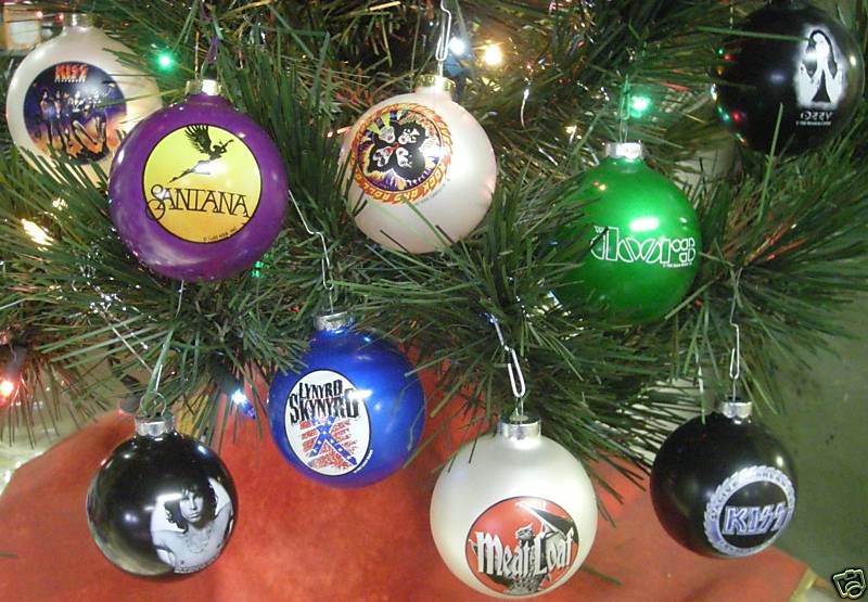 Ornament Rock 16pc Ozzy, Kiss, Van Halen, AC/DC, Rush  