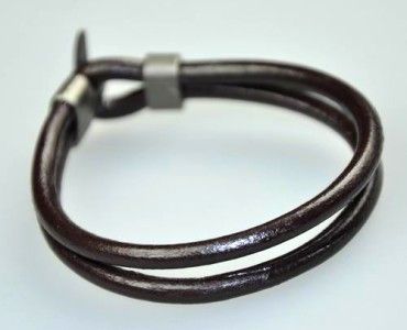 Cool 4mm Leather Cords Surfer Bracelet Wristband Black  
