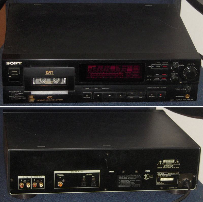 SONY DTC 670 DAT Recorder/Player   Needs Srvc  