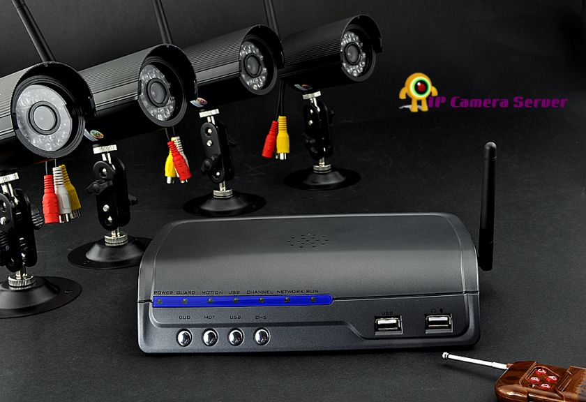 IP Camera Server with 4 Wireless Cameras  