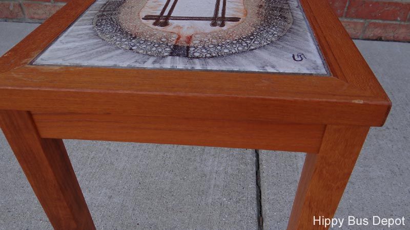 Mid Century Danish Modern Teak Wood Tile Nesting Tables Set of 3 