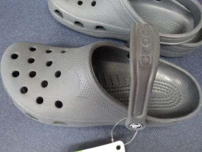 NWT Crocs Beach Charcoal Gray Large W 10 11 Mens 8 9  