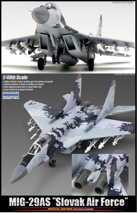 ACADEMY] 1/48 MIG 29AS SLOVAK AIR FORCE cartograf limited edition 