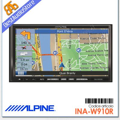 Alpine INA W910R Autoradio 2DIN DVD Navigatore GPS BT  