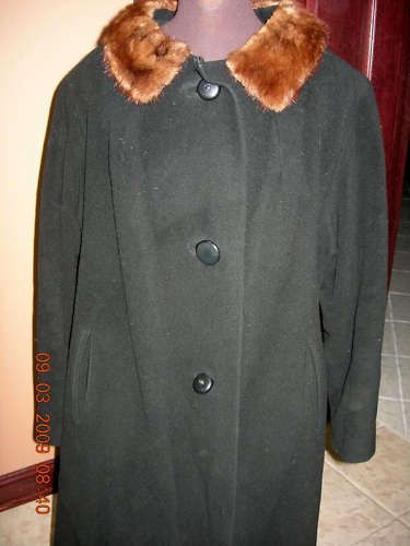 VINTAGE KERRYBROOKE QUEEN CARESSE FUR COLLAR COAT L  