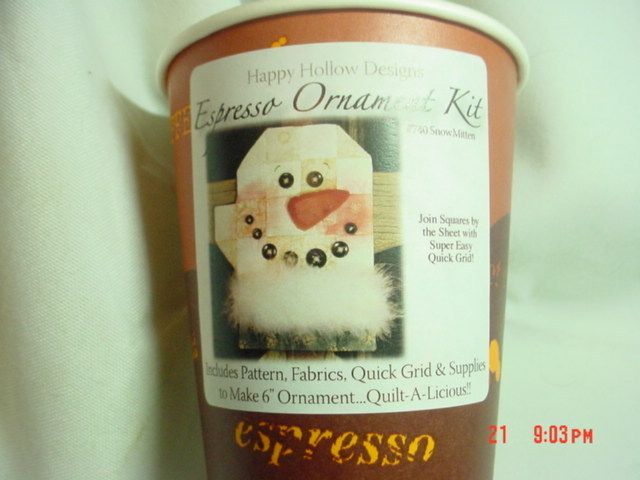   Designs Expresso Snow Mitten Kit# 740 Ornament Kit Quilt Pattern