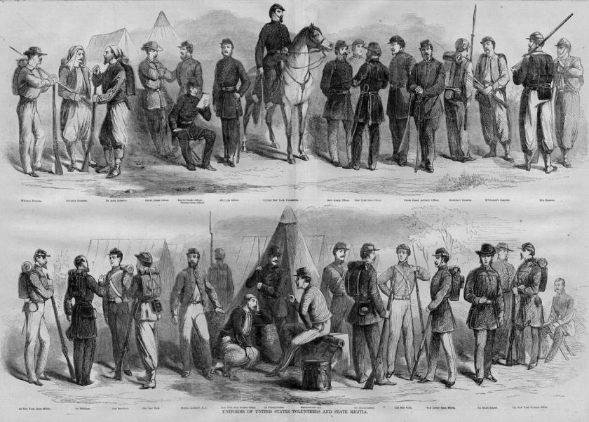 UNIFORMS OF CIVIL WAR VOLUNTEERS AND STATE MILITIA  