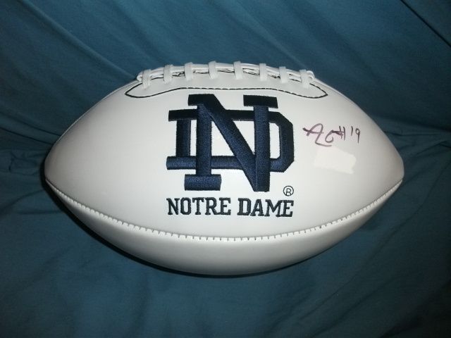 Notre Dame Irish AARON LYNCH Signed Football PROOF  