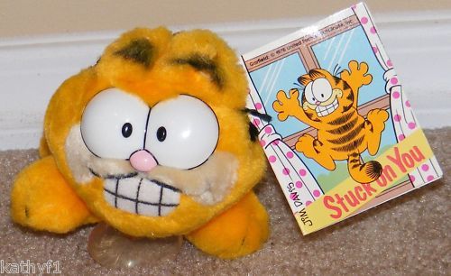 Vtg Plush Mini STUCK ON YOU GARFIELD Suction Cup NWT  