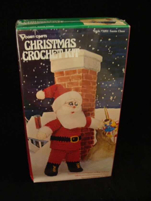 Vintage VOGART Yarn CRAFTS Christmas Crochet Kit SANTA CLAUS NIB #3201 