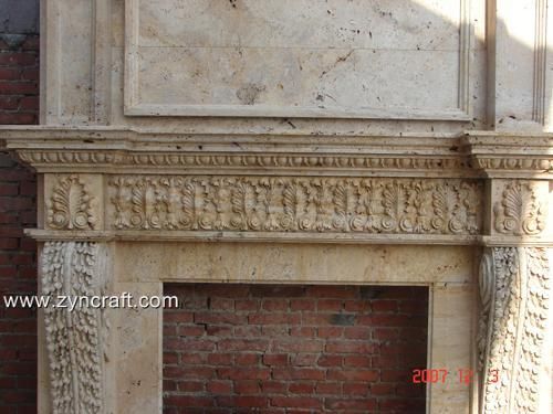 limestone Fireplace Mantel surround nature solid marble  