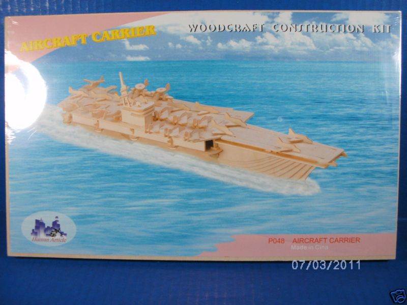 MODEL~AIRCRAFT CARRIER Woodcraft Construction Kit~NEW  