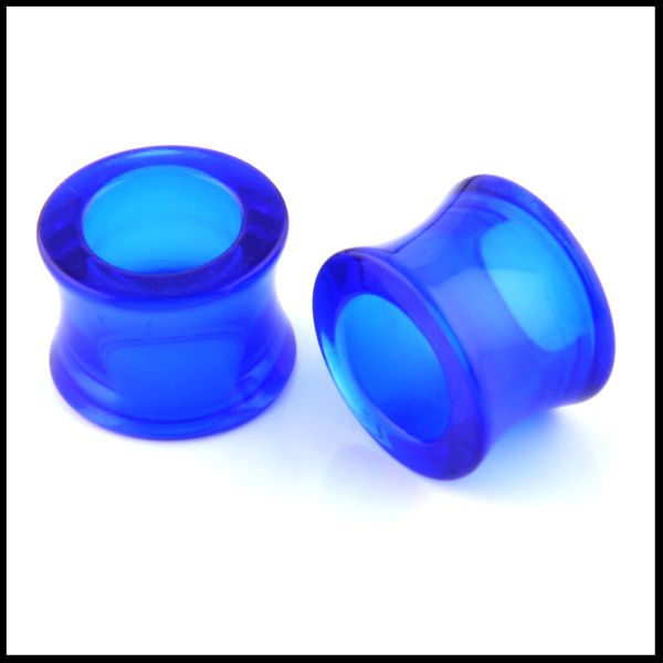 PAIR OF BLUE ACRYLIC EAR Tunnel PLUGS GAUGE (PICK SIZE)  