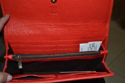 CH CAROLINA HERRERA LARGE FLAP CONTINENTAL RED WALLET 100% AUTHENTIC 