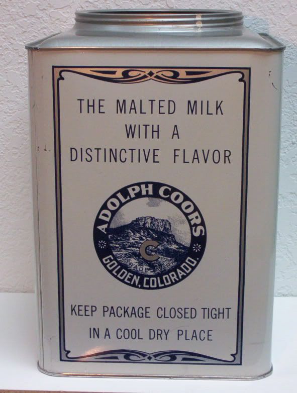 COORS MALTED MILK   SUPER 10 LB VINTAGE MALTED MILK TIN  