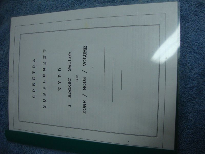 Motorola Spectra Supplyment NYPD Radio Manual # 308  