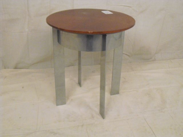 Mid Century Modern Circular Chrome Base End Table 6269*.  