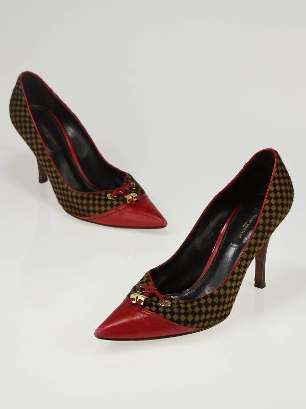 Louis Vuitton Damier Pony Hair Bowtie Pumps Size 7.5/38  