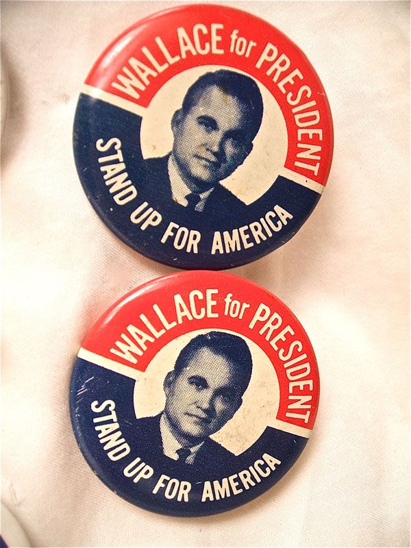 VINTAGE 6 pc FORD DOLE WALLACE 68 PRESIDENTIAL PIN LOT  