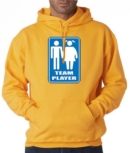 Team Player Funny Fat Girl 50/50 Pullover Hoodie  