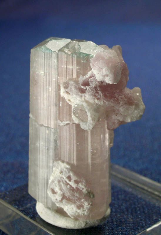 BICOLOR TOURMALINE TWINS w PINK LEPIDOLITE, AFGHANISTAN  