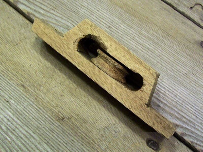 Old Antique all Wood Barn Pulley original hand made white oak rustic 