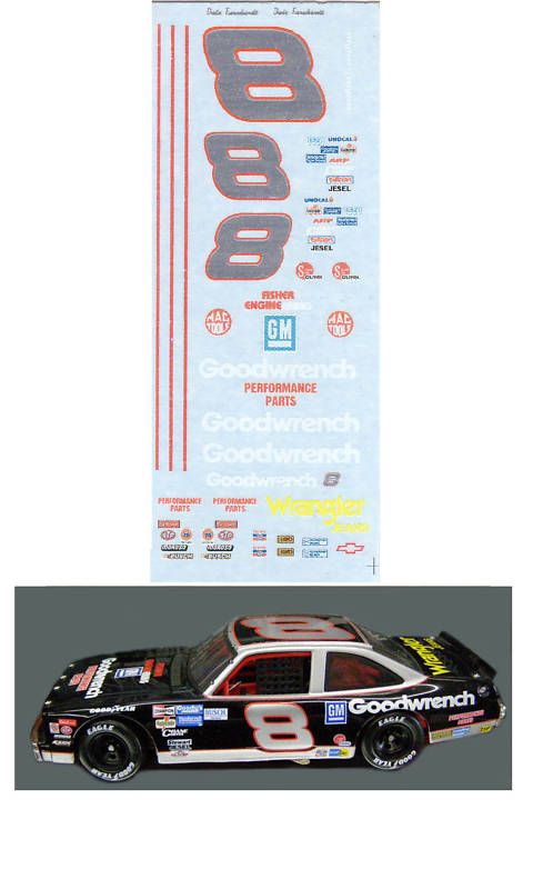 Dale Earnhardt 1987 Nova decal (1/64 scale)  