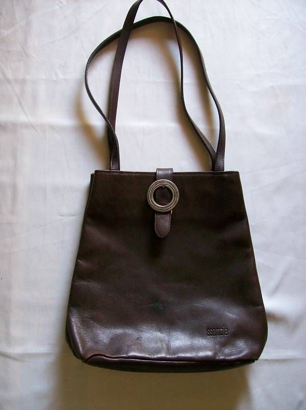 SSAMZIE LEATHER SHOULDER BAG CHOCOLATE KOREA MADE EXCEL  