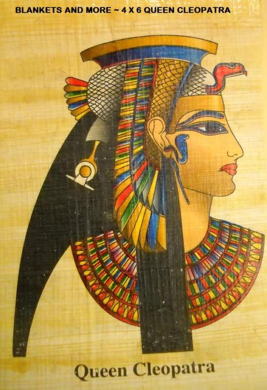 Queen Cleopatra Painted on Papyrus Paper 4 x 6  