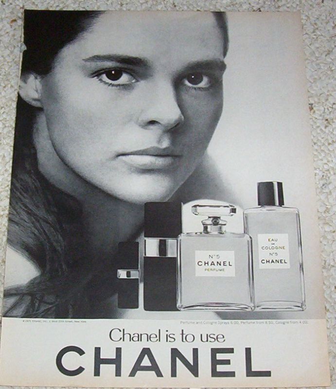 1971 ad beauty ALI MacGRAW Chanel No 5 perfume PRINT AD  