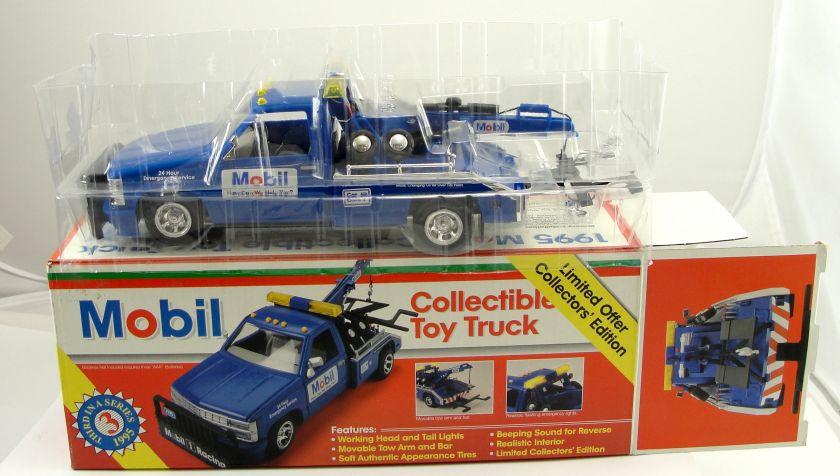 Set 3 Toy Truck Sunoco Fire Truck Mobil Tow Truck BP Race Car Carrier 