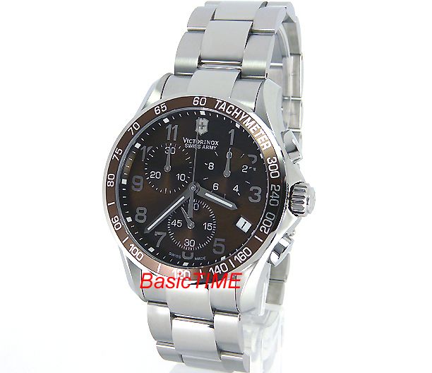 SWISS ARMY MEN CHRONO CLASSIC 100M SAPPHIRE CRYSTAL SOLID STEEL 