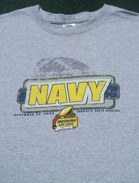 NAVY football 2006 Meineke Car Care Bowl LARGE T SHIRT  