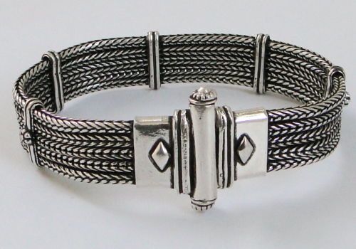 925 STERLING SILVER ROPE CHAIN BRACELET CUFF JEWELRY JE  