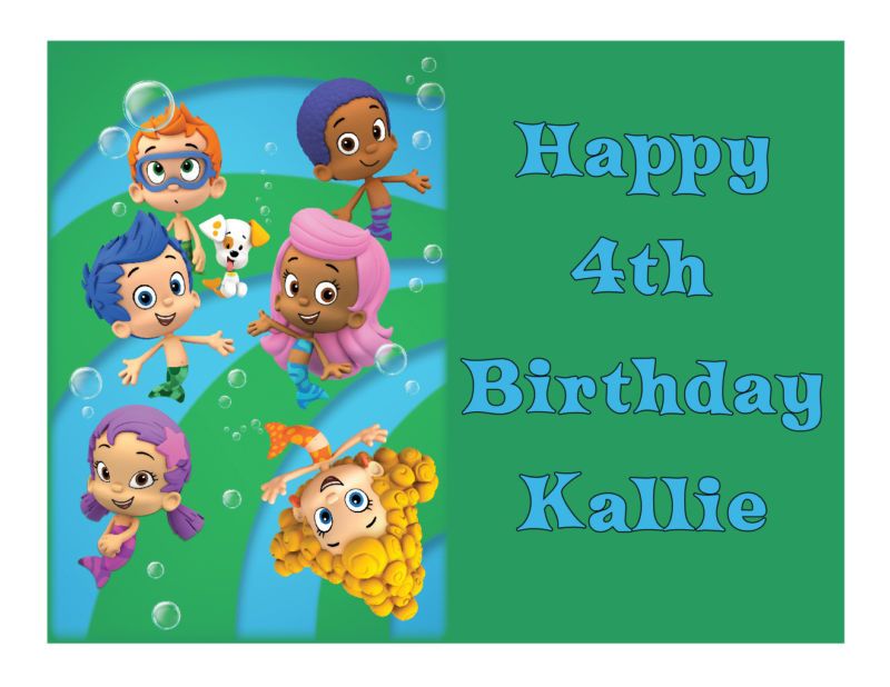 Bubble Guppies edible cake image topper frosting  
