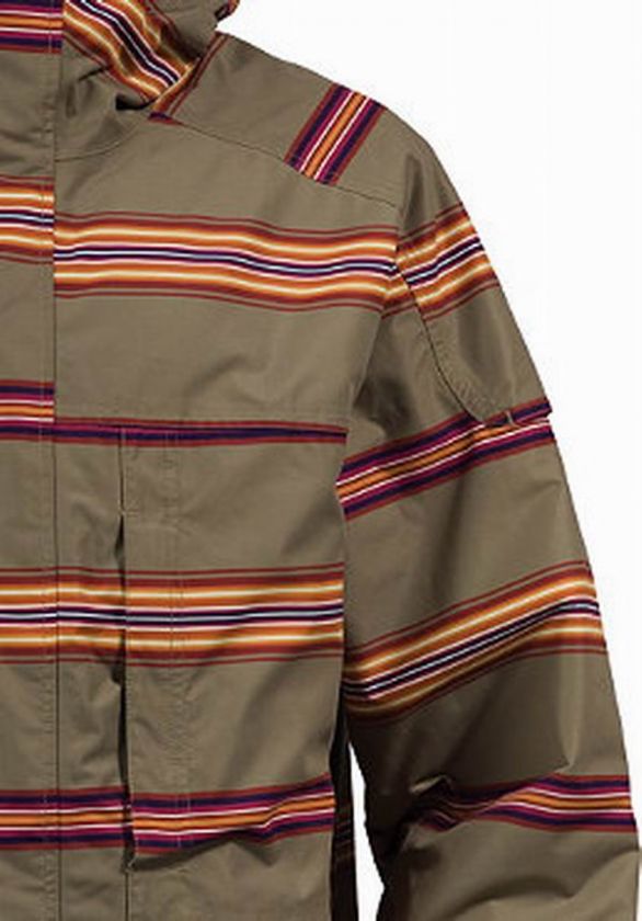 2011 NEW BURTON ARCTIC MENS SNOWBOARD JACKET CARDBOARD STRIPE L XL UK 